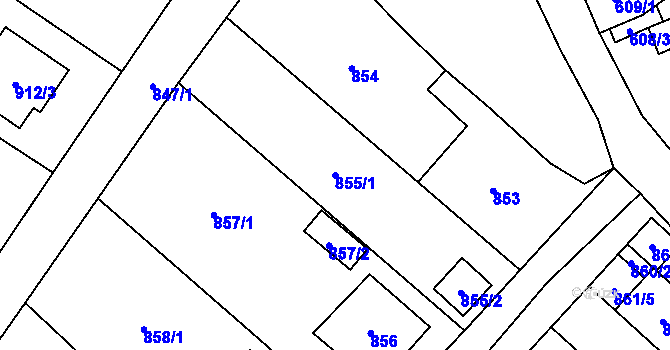 Parcela st. 855/1 v KÚ Slušovice, Katastrální mapa