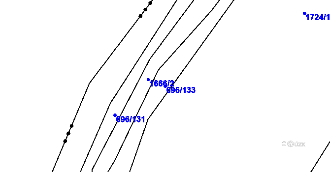 Parcela st. 696/133 v KÚ Slušovice, Katastrální mapa