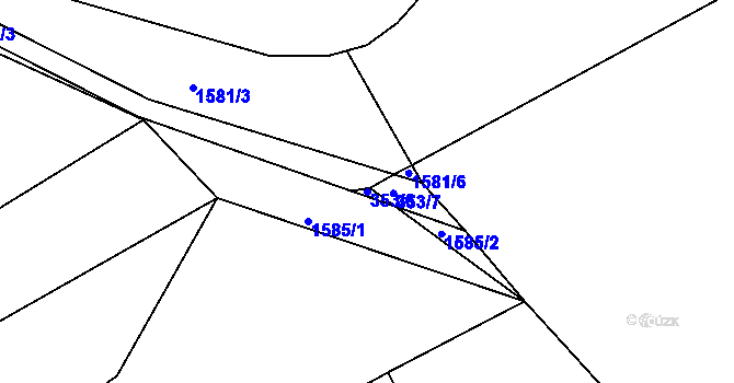 Parcela st. 353/6 v KÚ Slušovice, Katastrální mapa