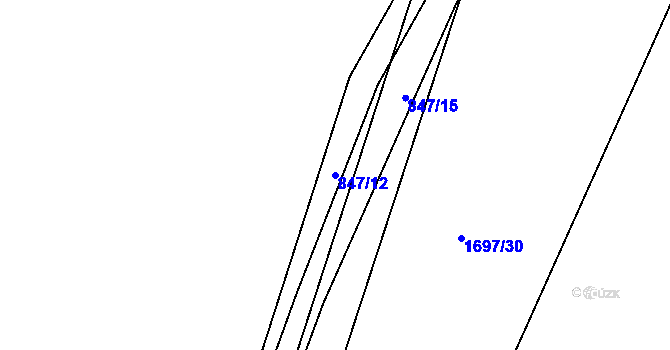 Parcela st. 847/12 v KÚ Slušovice, Katastrální mapa