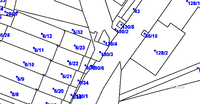 Parcela st. 130/3 v KÚ Slušovice, Katastrální mapa