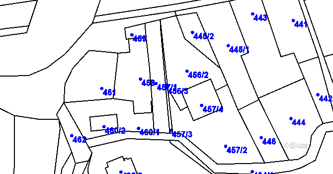 Parcela st. 456/3 v KÚ Slušovice, Katastrální mapa