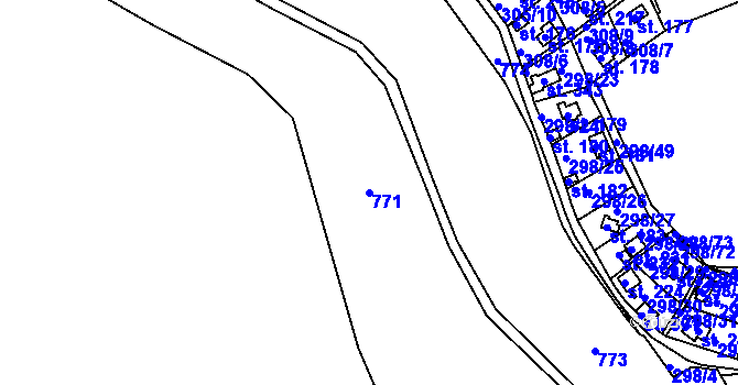 Parcela st. 771 v KÚ Sluštice, Katastrální mapa