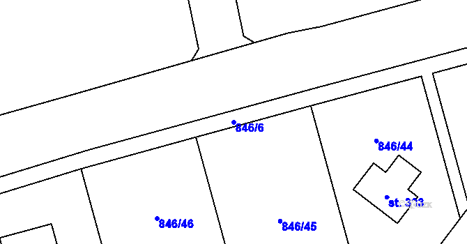Parcela st. 846/6 v KÚ Sluštice, Katastrální mapa