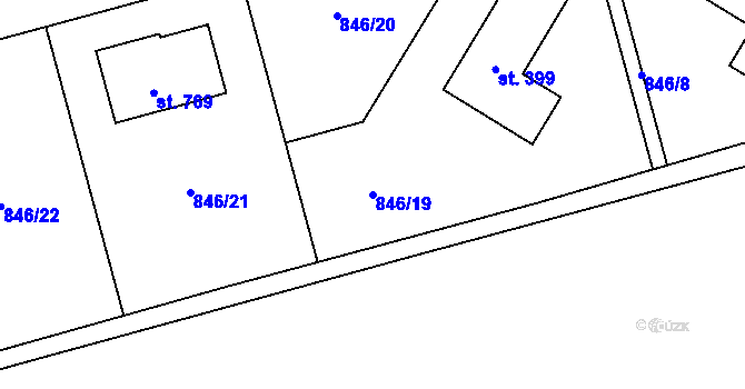 Parcela st. 846/19 v KÚ Sluštice, Katastrální mapa