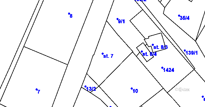 Parcela st. 7 v KÚ Buč, Katastrální mapa