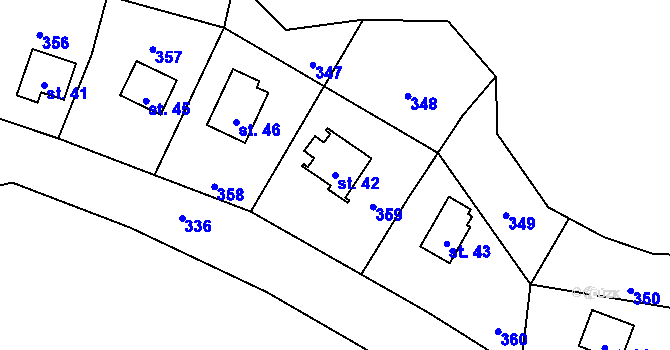 Parcela st. 42 v KÚ Buč, Katastrální mapa