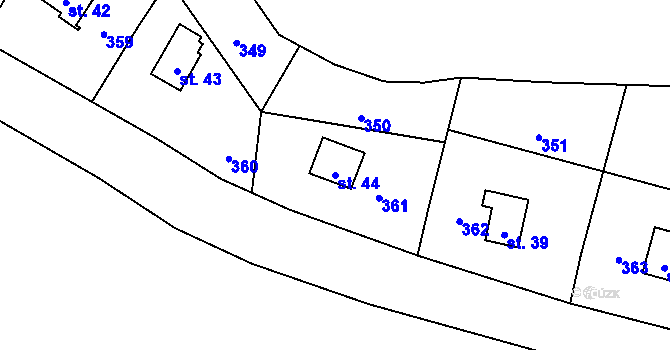 Parcela st. 44 v KÚ Buč, Katastrální mapa
