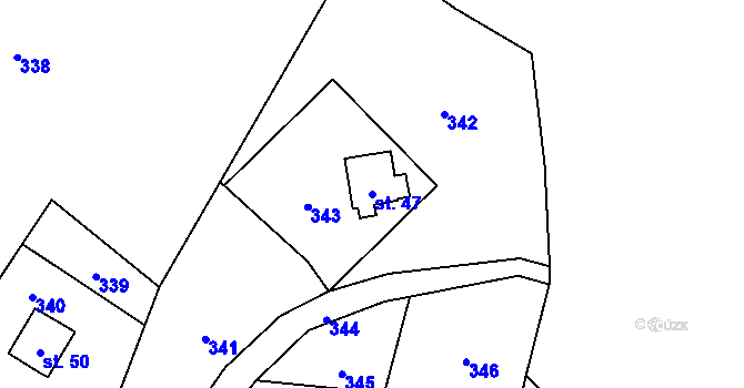 Parcela st. 47 v KÚ Buč, Katastrální mapa