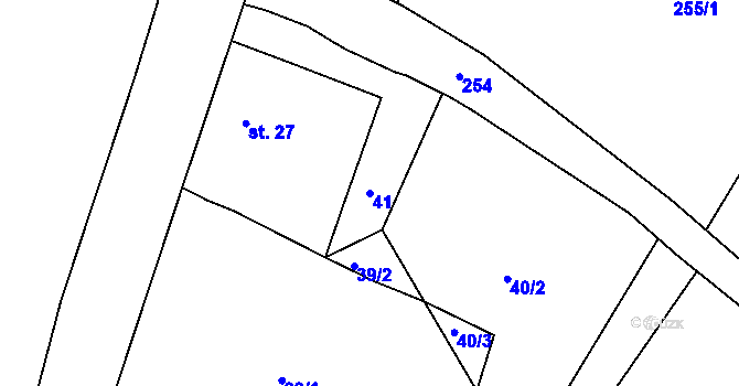 Parcela st. 41 v KÚ Buč, Katastrální mapa
