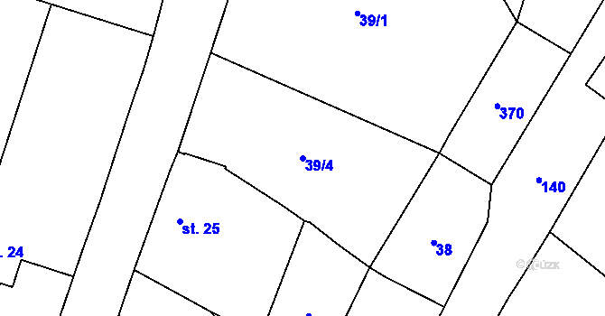Parcela st. 39/4 v KÚ Buč, Katastrální mapa