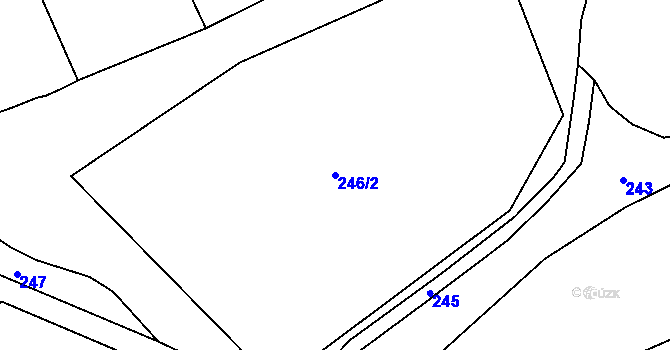 Parcela st. 246/2 v KÚ Buč, Katastrální mapa