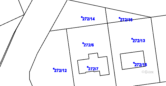 Parcela st. 272/6 v KÚ Služovice, Katastrální mapa
