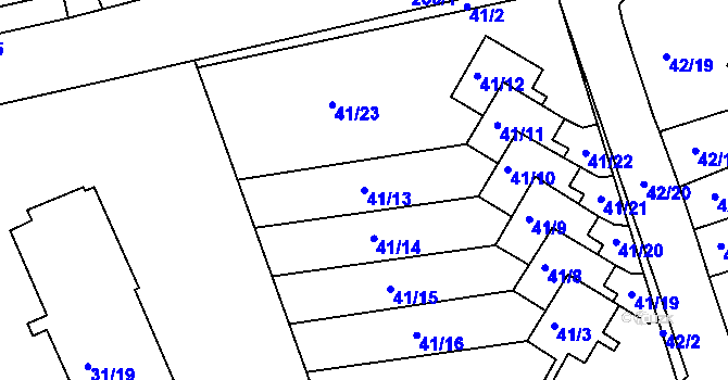 Parcela st. 41/13 v KÚ Služovice, Katastrální mapa