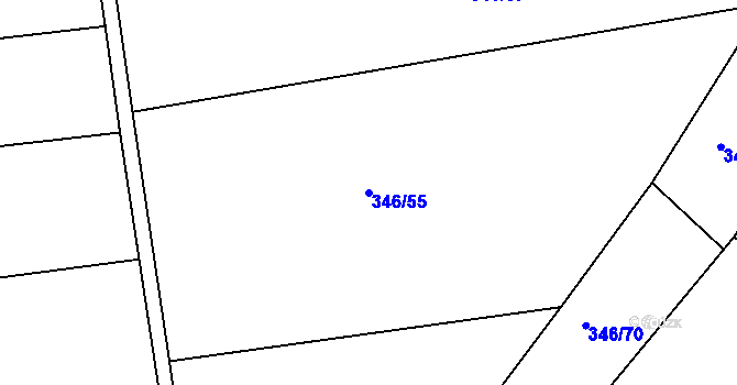 Parcela st. 346/55 v KÚ Služovice, Katastrální mapa