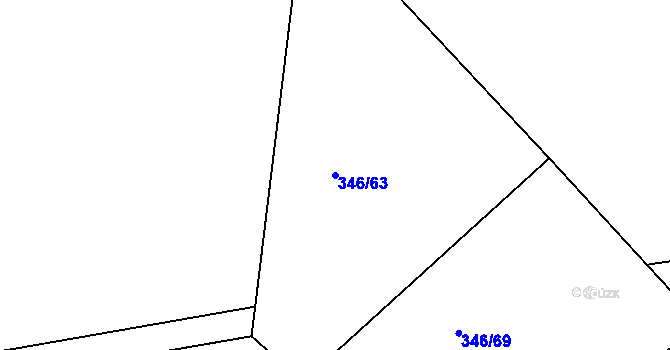 Parcela st. 346/63 v KÚ Služovice, Katastrální mapa