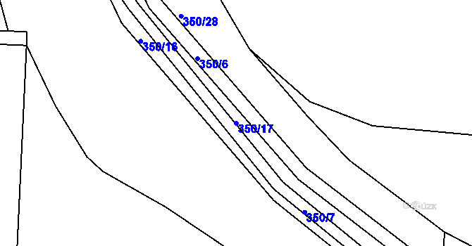 Parcela st. 350/17 v KÚ Služovice, Katastrální mapa