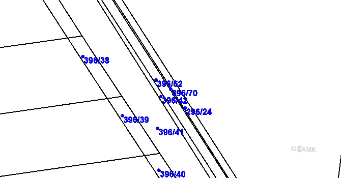 Parcela st. 396/70 v KÚ Služovice, Katastrální mapa