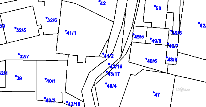 Parcela st. 41/2 v KÚ Smečno, Katastrální mapa