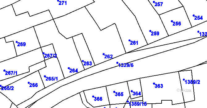 Parcela st. 262 v KÚ Smečno, Katastrální mapa