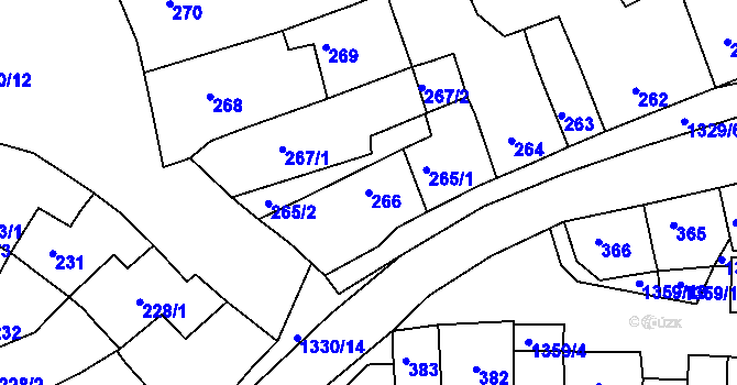 Parcela st. 266 v KÚ Smečno, Katastrální mapa