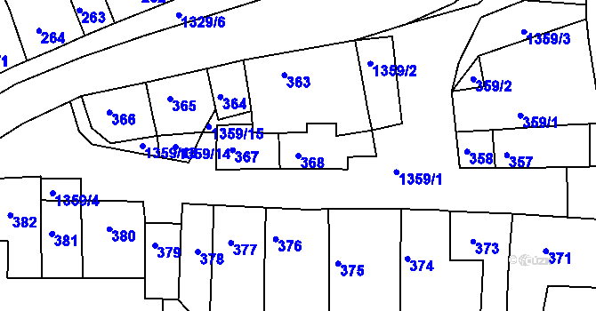 Parcela st. 368 v KÚ Smečno, Katastrální mapa