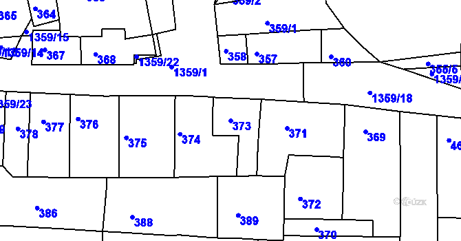 Parcela st. 373 v KÚ Smečno, Katastrální mapa