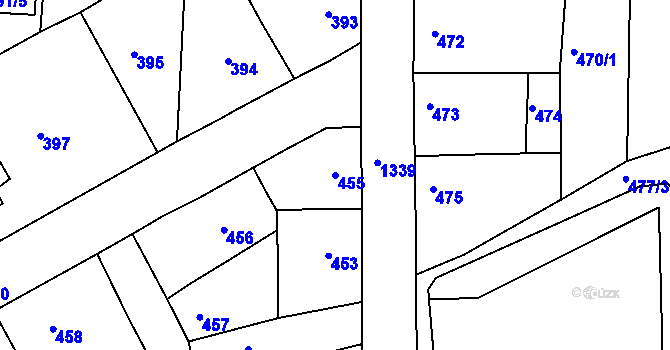 Parcela st. 455 v KÚ Smečno, Katastrální mapa
