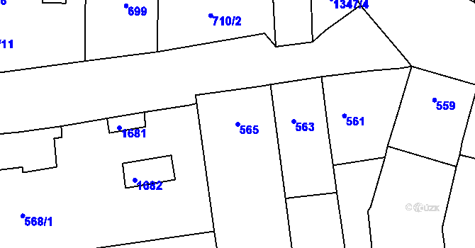 Parcela st. 565 v KÚ Smečno, Katastrální mapa