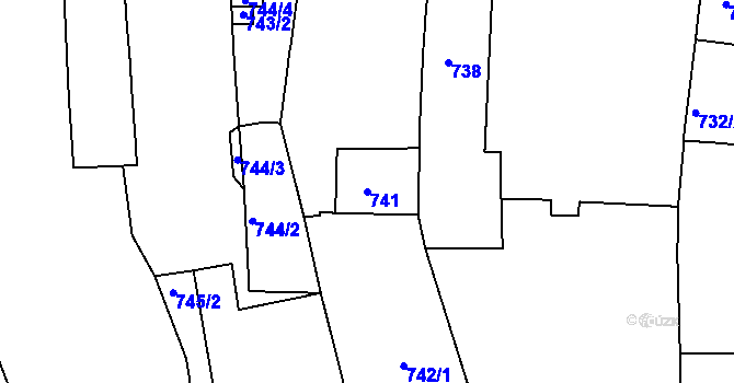 Parcela st. 741 v KÚ Smečno, Katastrální mapa