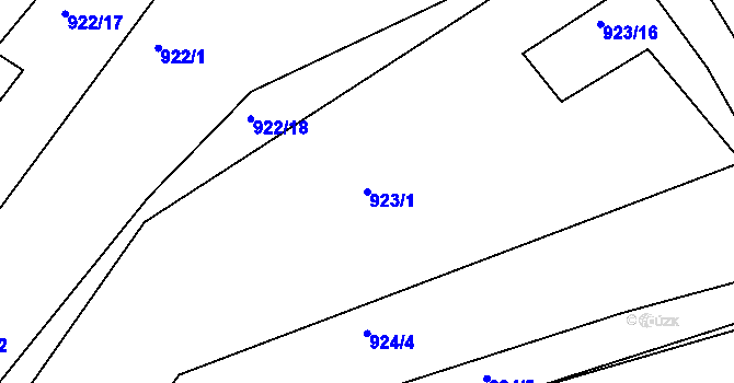 Parcela st. 923/1 v KÚ Smečno, Katastrální mapa