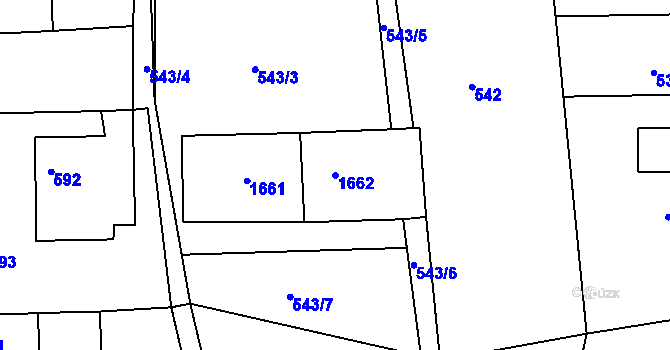 Parcela st. 1662 v KÚ Smečno, Katastrální mapa