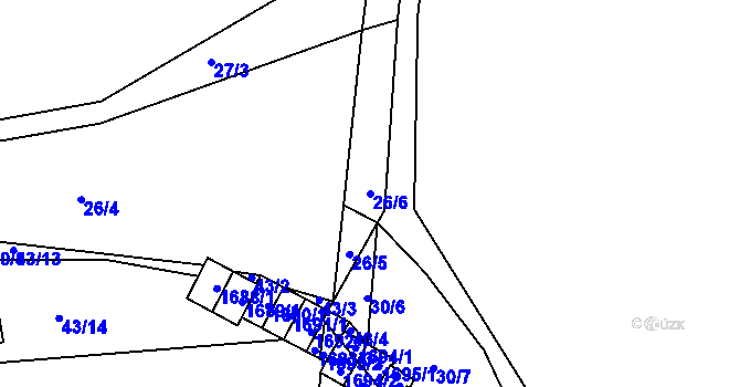 Parcela st. 26/6 v KÚ Smečno, Katastrální mapa