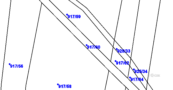 Parcela st. 917/60 v KÚ Smečno, Katastrální mapa
