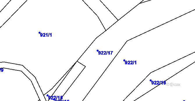 Parcela st. 922/17 v KÚ Smečno, Katastrální mapa