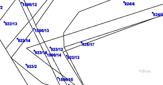 Parcela st. 928/17 v KÚ Smečno, Katastrální mapa