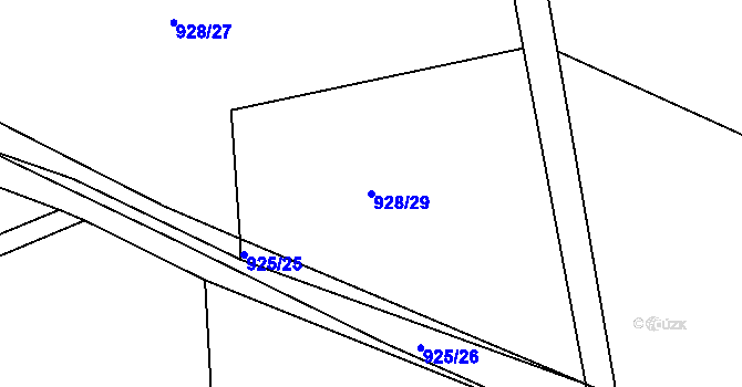 Parcela st. 928/29 v KÚ Smečno, Katastrální mapa