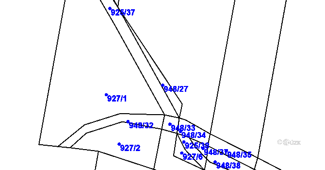 Parcela st. 948/27 v KÚ Smečno, Katastrální mapa
