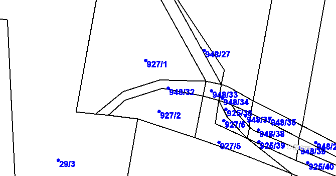 Parcela st. 948/32 v KÚ Smečno, Katastrální mapa