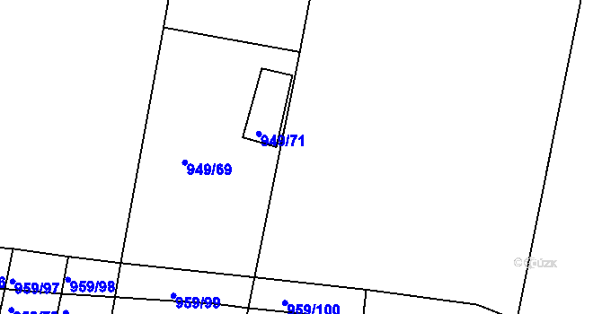 Parcela st. 949/73 v KÚ Smečno, Katastrální mapa