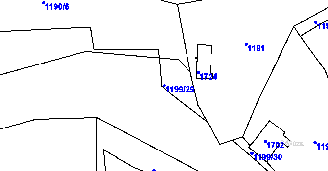 Parcela st. 1199/29 v KÚ Smečno, Katastrální mapa