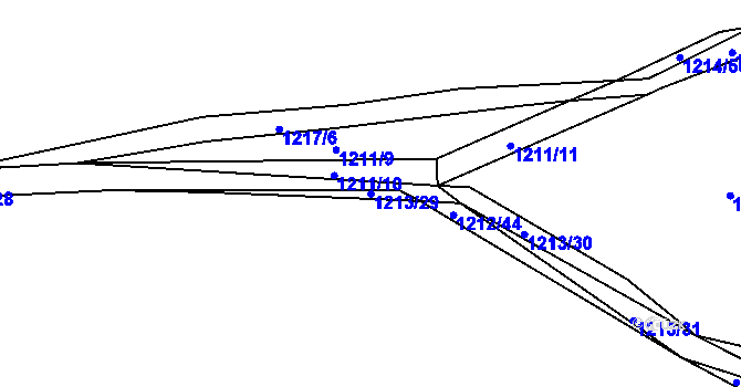 Parcela st. 1213/29 v KÚ Smečno, Katastrální mapa