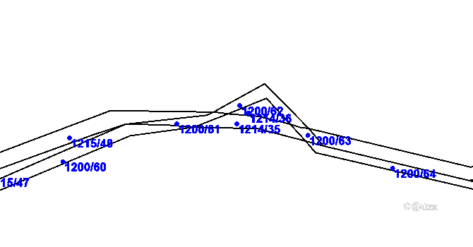 Parcela st. 1214/35 v KÚ Smečno, Katastrální mapa