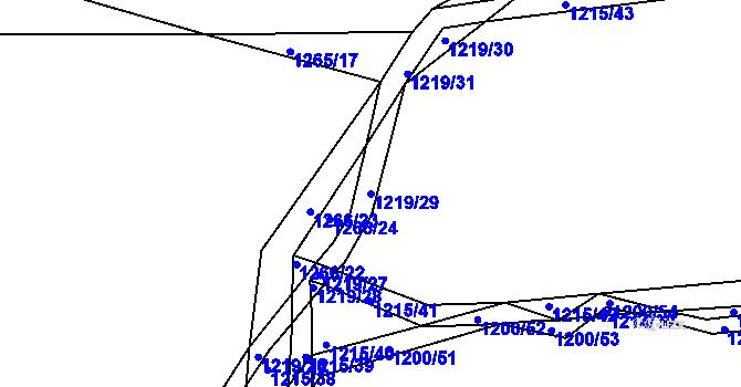 Parcela st. 1219/29 v KÚ Smečno, Katastrální mapa