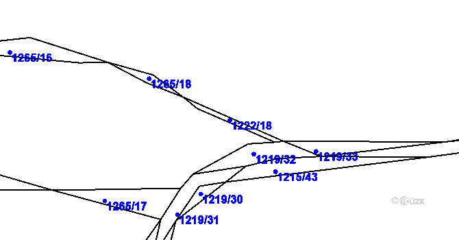Parcela st. 1222/18 v KÚ Smečno, Katastrální mapa