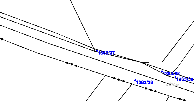 Parcela st. 1363/37 v KÚ Smečno, Katastrální mapa