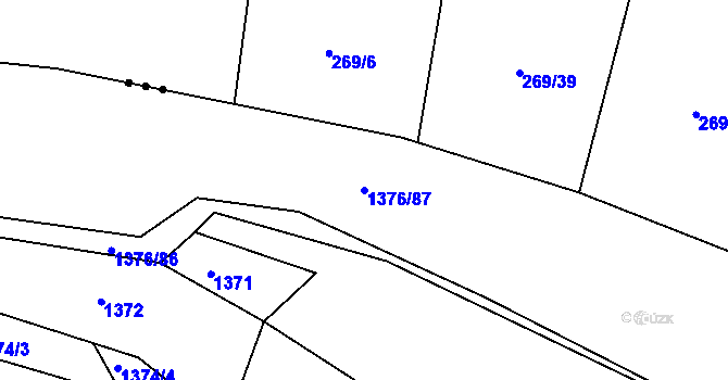 Parcela st. 1376/87 v KÚ Smečno, Katastrální mapa