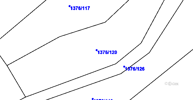 Parcela st. 1376/120 v KÚ Smečno, Katastrální mapa