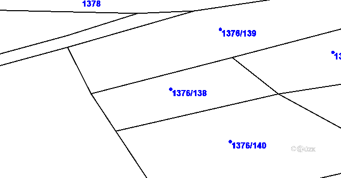 Parcela st. 1376/138 v KÚ Smečno, Katastrální mapa