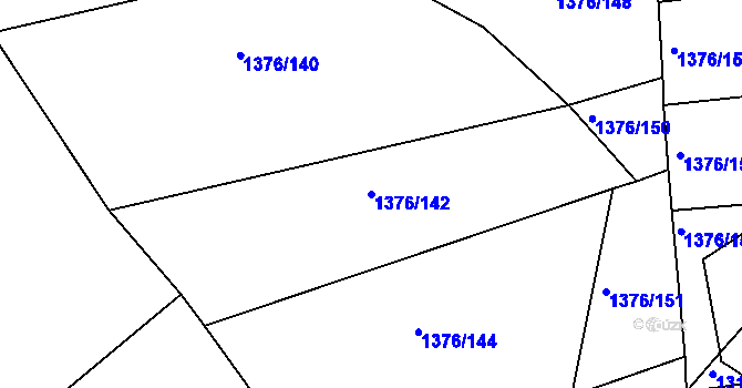 Parcela st. 1376/142 v KÚ Smečno, Katastrální mapa